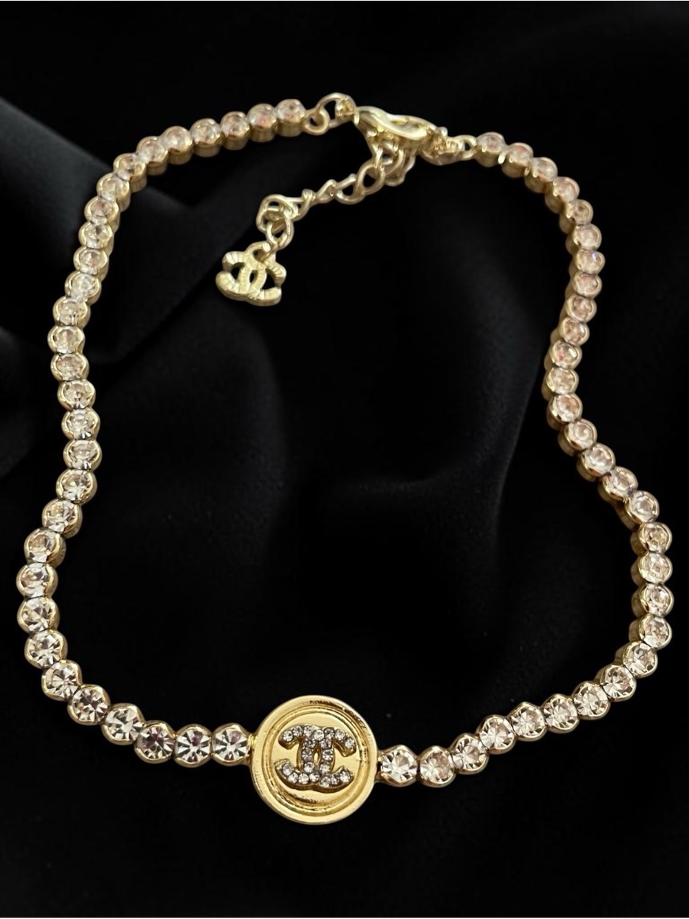 Gold and Crystal Pendant Necklace